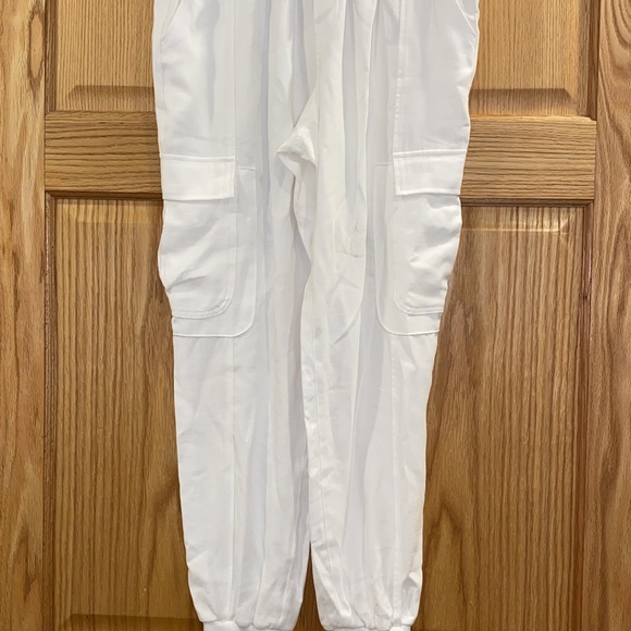 INC Womens Cargo High Rise Jogger Pants Ivory - Picture 2 of 8